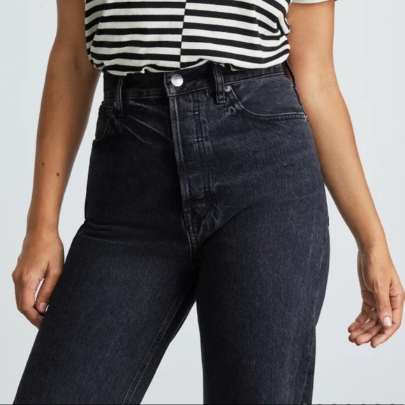NWT EVERLANE Way High Denim Jeans in worn in black size 27 regular - Picture 4 of 11